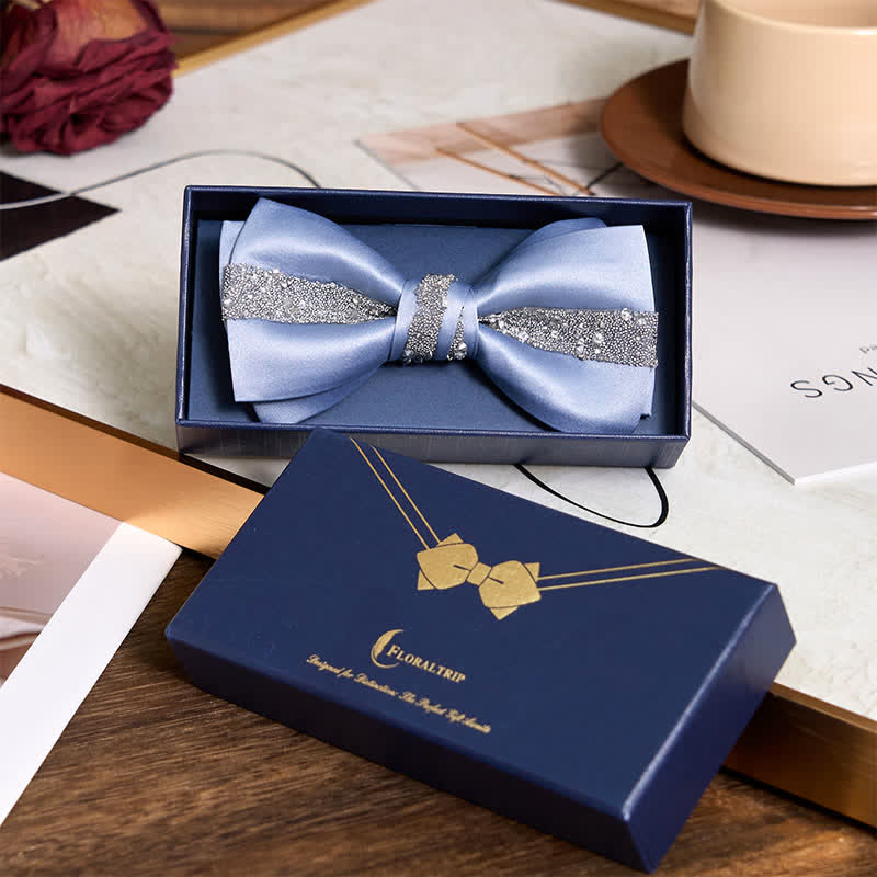 Men's Sparkling Glitter Bow Tie Pocket Square