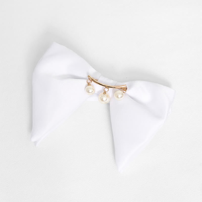 Men's Black White Oversized Pointed Bow Tie