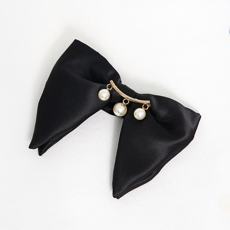 Men's Black White Oversized Pointed Bow Tie