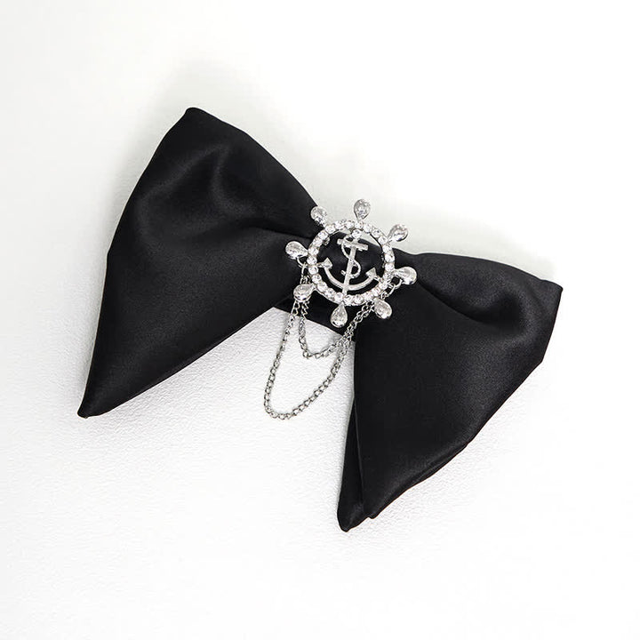 Men's Black White Oversized Pointed Bow Tie