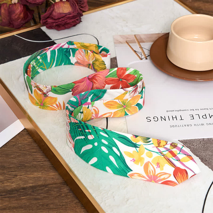 Men's Cotton Printed Floral Skinny Necktie