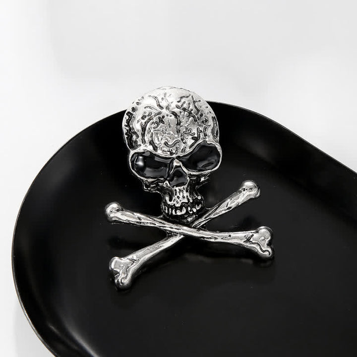 Decorative Punk Skull Crossbone Pirate Brooch