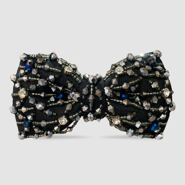 Sparkling Colorful Crystal Embroidered Beaded Bow Tie