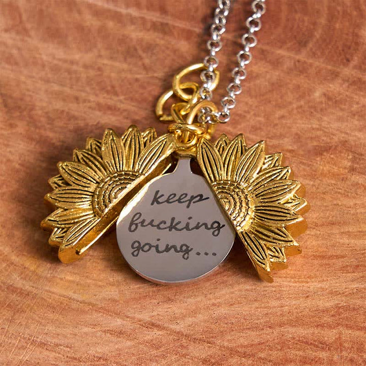 Silver DIY Sunflower Theme Hidden Knife Belt Buckle Necklace Bundle Set