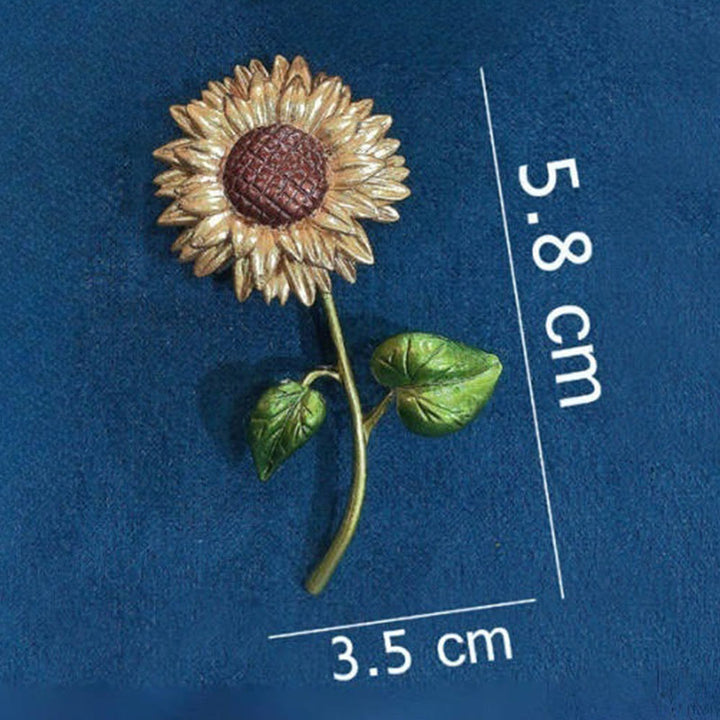 Women's Sunflower Enamel Brooch