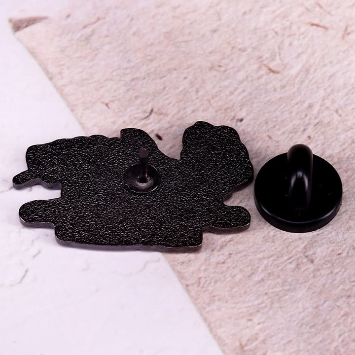 Cat Got Your Tongue Little Mouse Rose Skeleton Enamel Pin Brooch