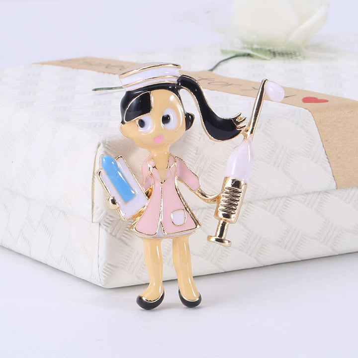 Cartoon Nurse Medical Nurse Gift Enamel Brooch