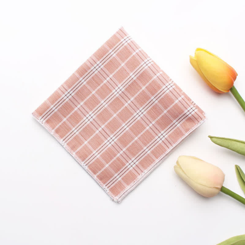 Men's Simple Checked Cotton Pocket Square