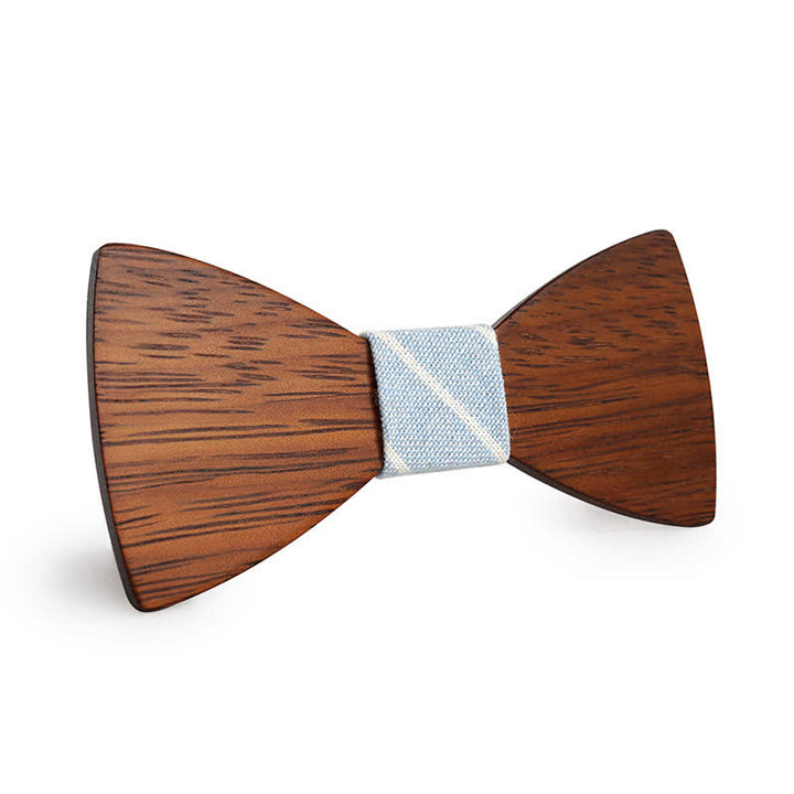 Men's Handmade Bamboo Wooden Bow Tie - SkyBlue - image 8