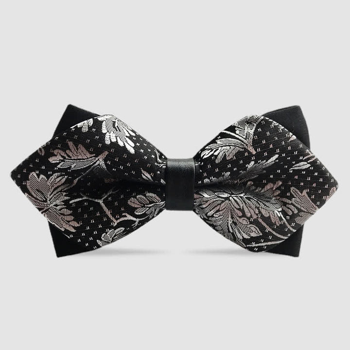Men's Paisley Double-layer Pointed Bow Tie