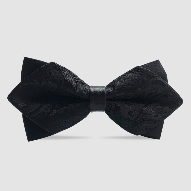 Men's Paisley Double-layer Pointed Bow Tie