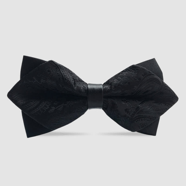 Men's Paisley Double-layer Pointed Bow Tie