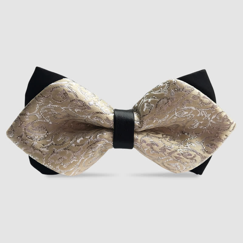 Men's Paisley Double-layer Pointed Bow Tie