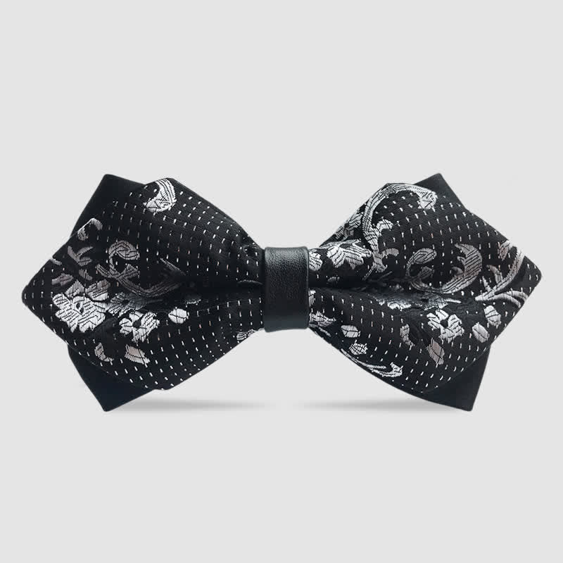 Men's Paisley Double-layer Pointed Bow Tie