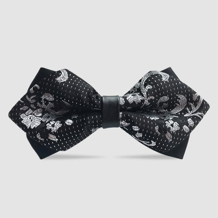 Men's Paisley Double-layer Pointed Bow Tie