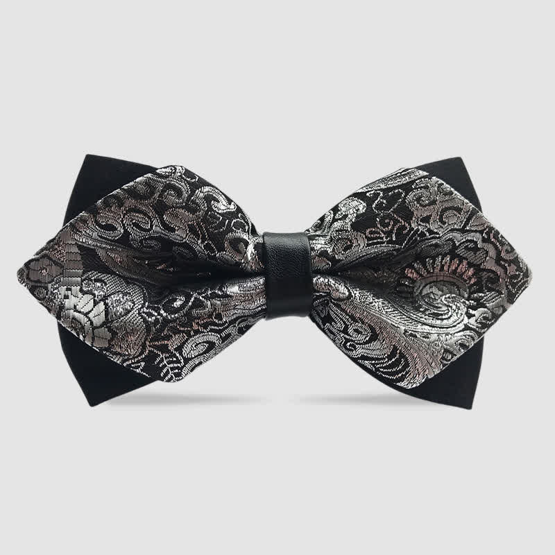 Men's Paisley Double-layer Pointed Bow Tie