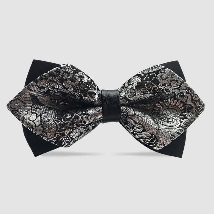 Men's Paisley Double-layer Pointed Bow Tie