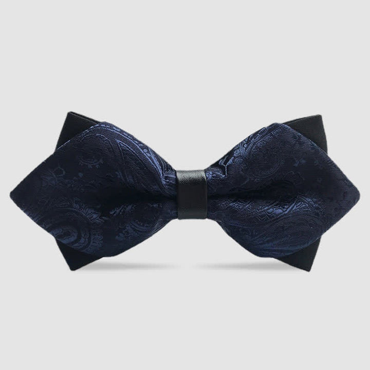 Men's Paisley Double-layer Pointed Bow Tie
