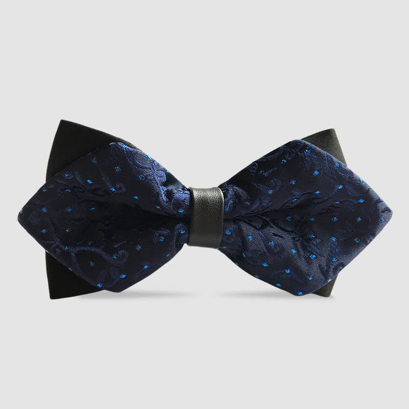 Men's Paisley Double-layer Pointed Bow Tie