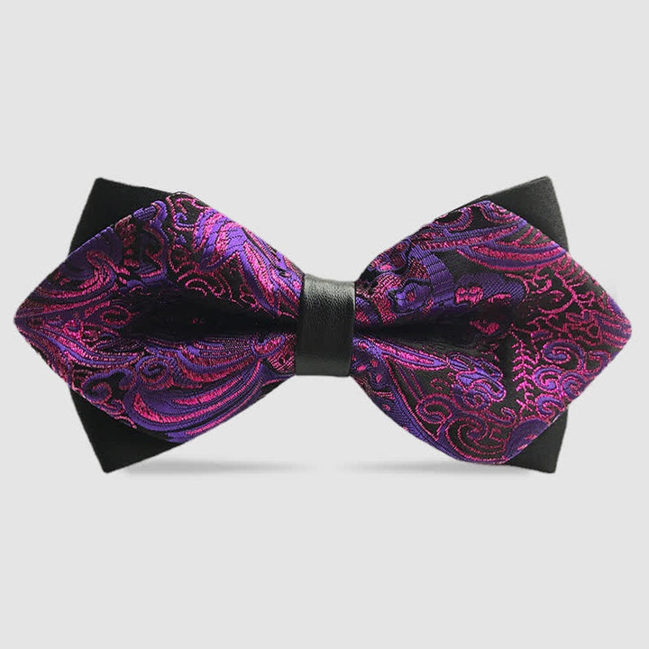 Men's Paisley Double-layer Pointed Bow Tie