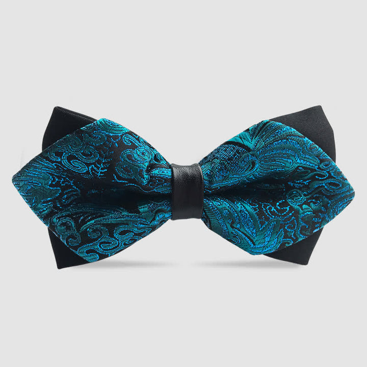 Men's Paisley Double-layer Pointed Bow Tie