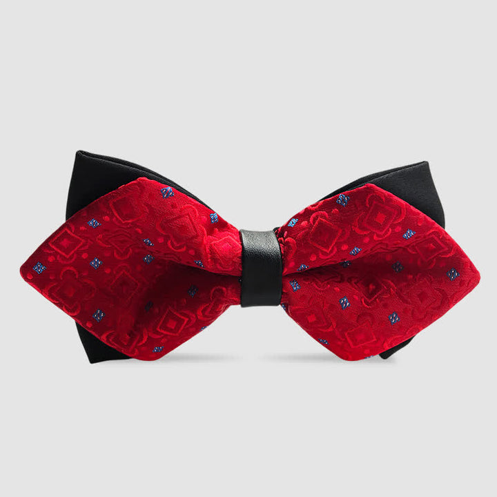 Men's Paisley Double-layer Pointed Bow Tie