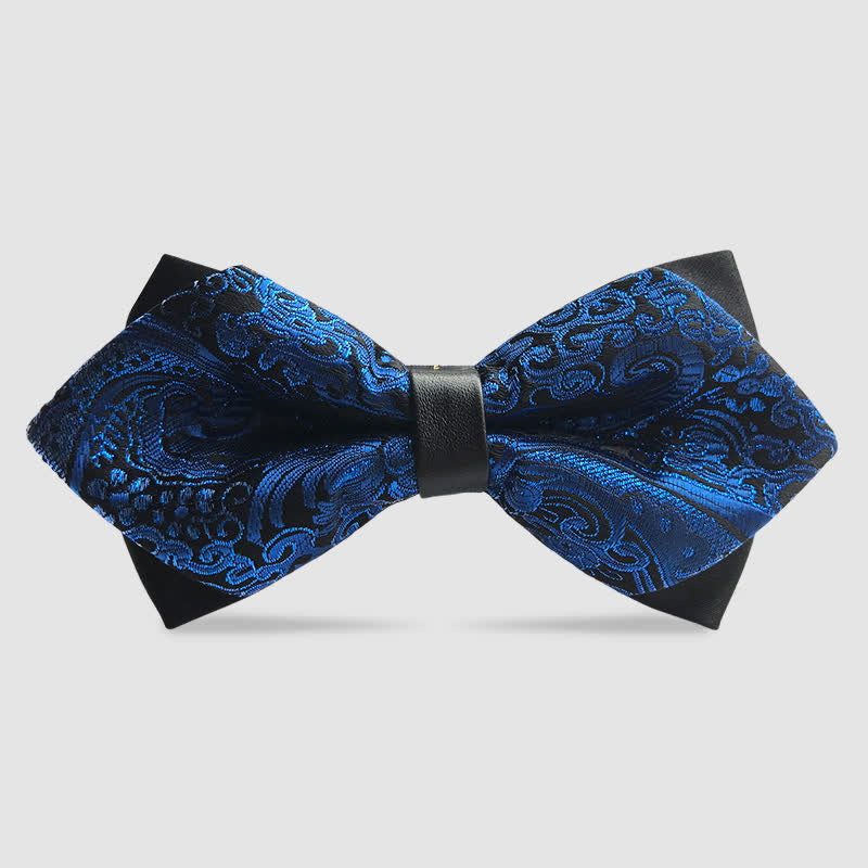 Men's Paisley Double-layer Pointed Bow Tie