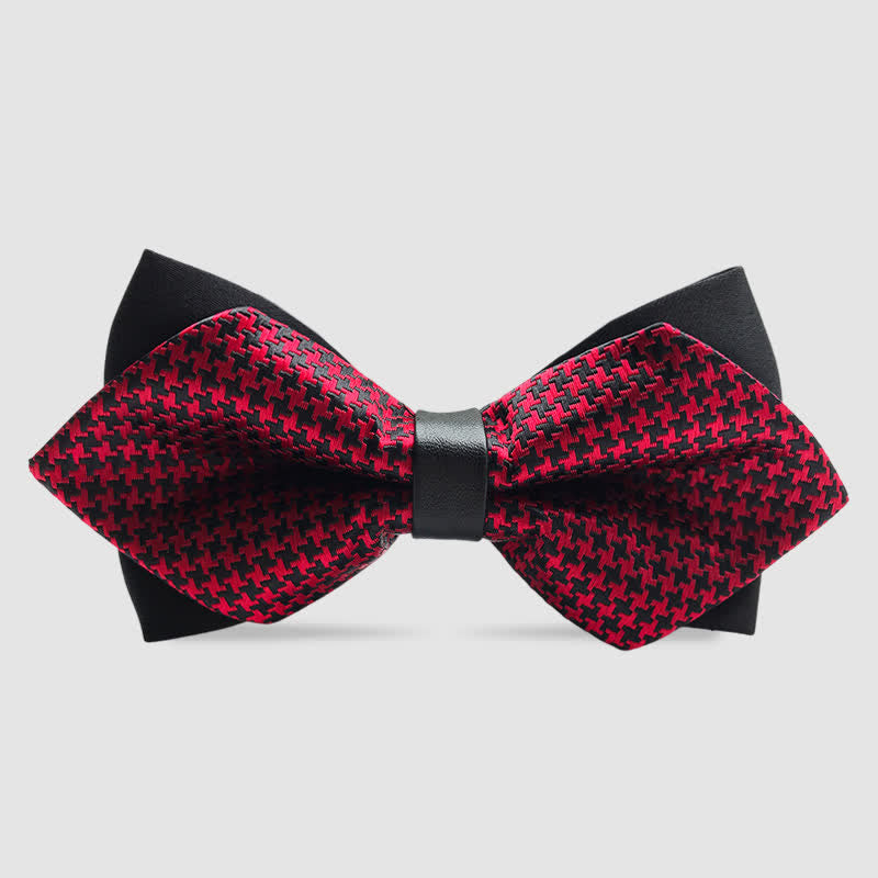 Men's Paisley Double-layer Pointed Bow Tie