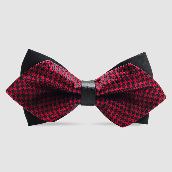 Men's Paisley Double-layer Pointed Bow Tie