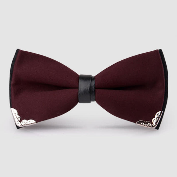 Men's Classy Metal Trim Gold Bow Tie