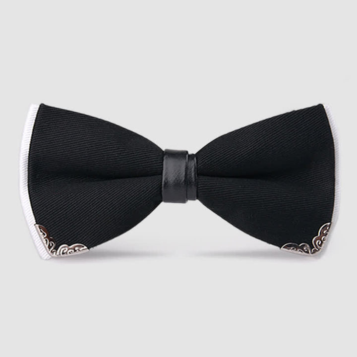 Men's Classy Metal Trim Gold Bow Tie