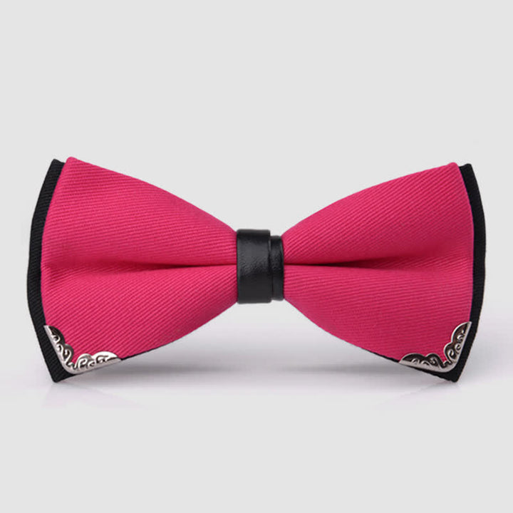 Men's Classy Metal Trim Gold Bow Tie