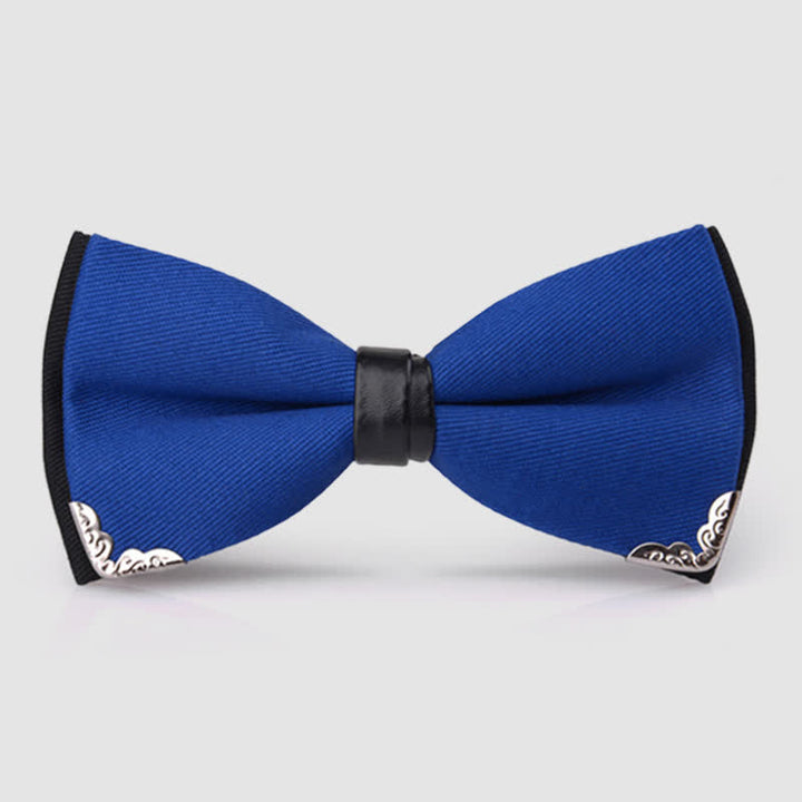 Men's Classy Metal Trim Gold Bow Tie