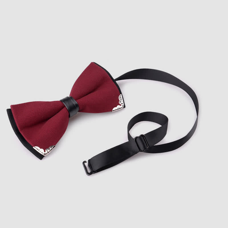 Men's Classy Metal Trim Gold Bow Tie