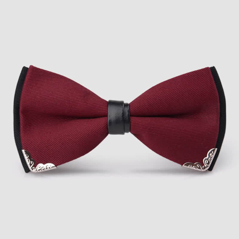 Men's Classy Metal Trim Gold Bow Tie