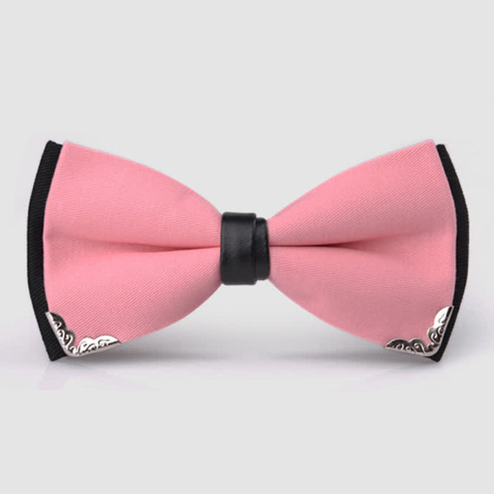 Men's Classy Metal Trim Gold Bow Tie