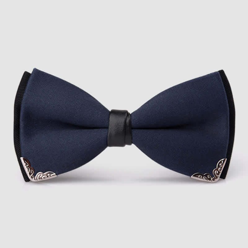 Men's Classy Metal Trim Gold Bow Tie