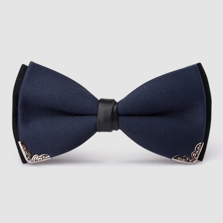 Men's Classy Metal Trim Gold Bow Tie