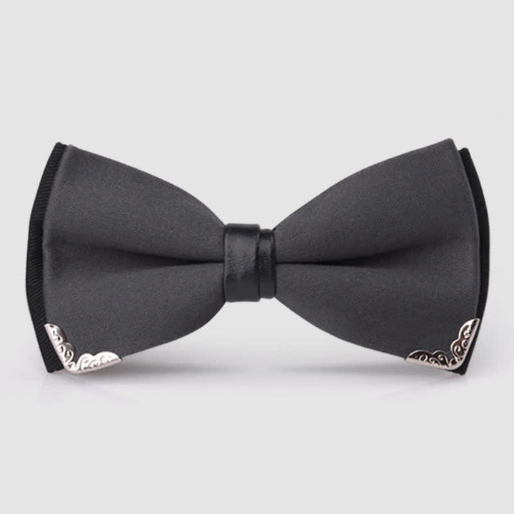 Men's Classy Metal Trim Gold Bow Tie