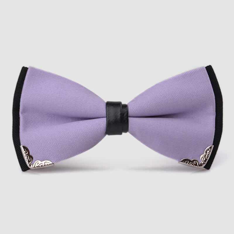 Men's Classy Metal Trim Gold Bow Tie