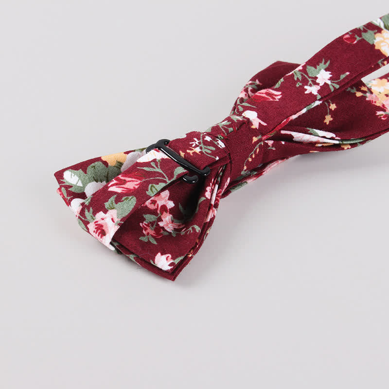 Men's Cotton Forest Floral Printing Bow Tie