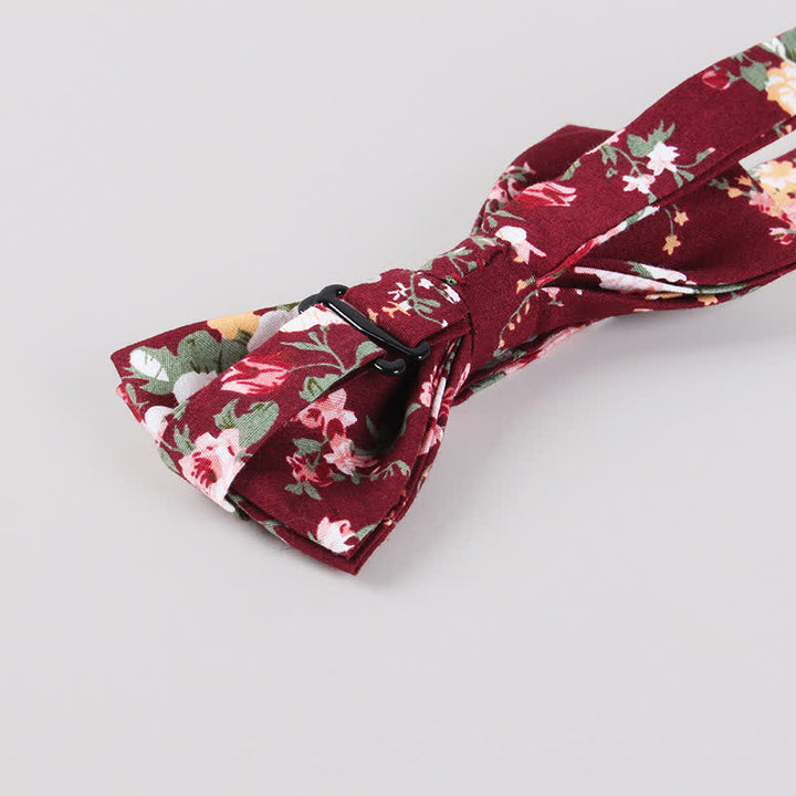 Men's Cotton Forest Floral Printing Bow Tie
