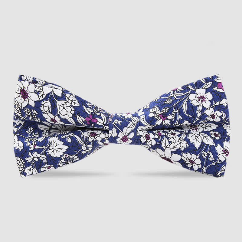 Men's Cotton Forest Floral Printing Bow Tie