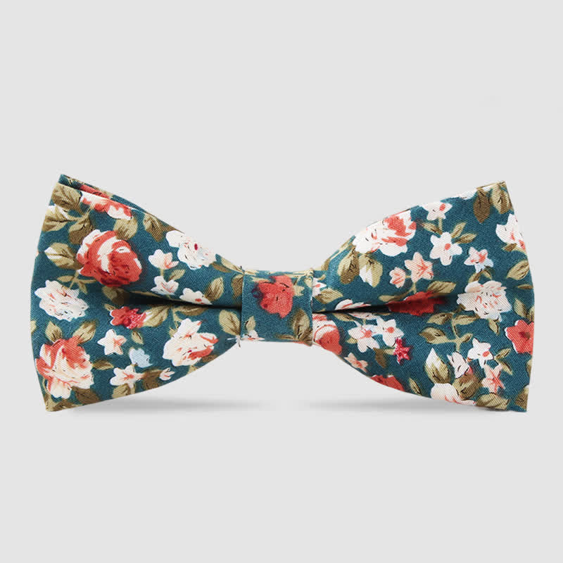 Men's Cotton Forest Floral Printing Bow Tie