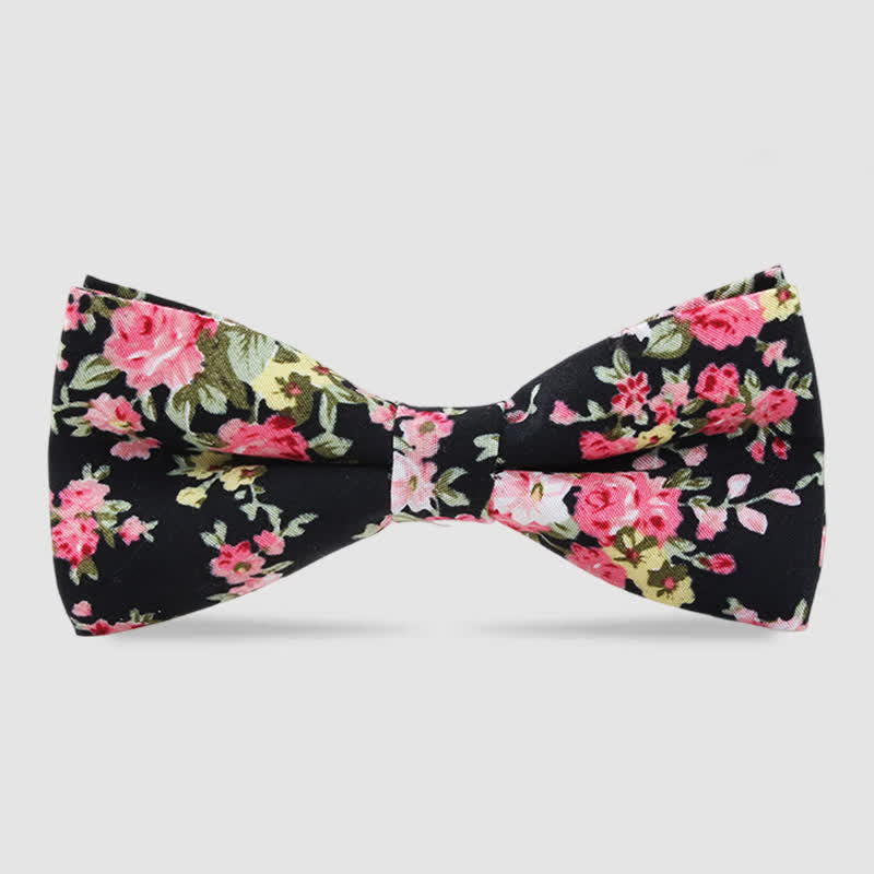 Men's Cotton Forest Floral Printing Bow Tie