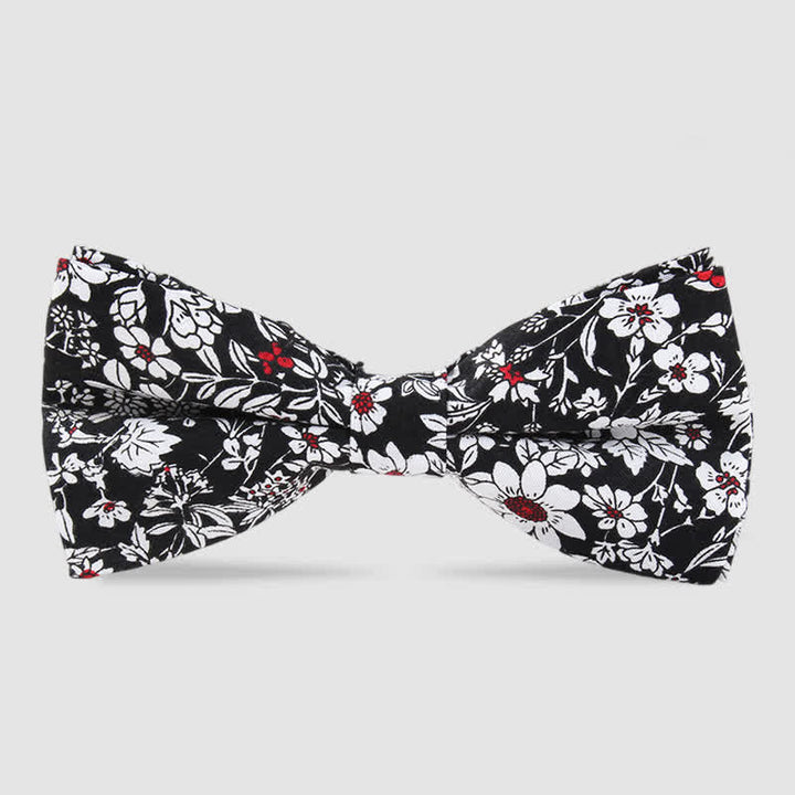 Men's Cotton Forest Floral Printing Bow Tie