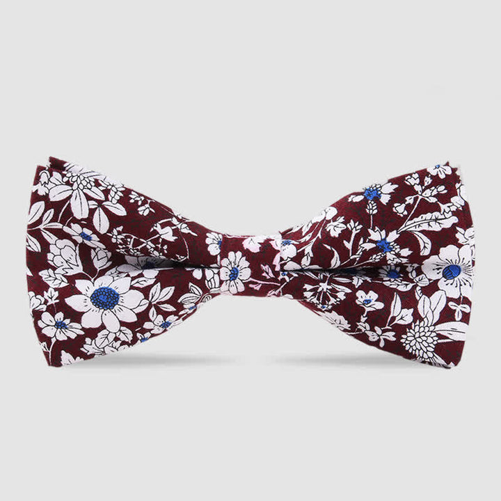 Men's Cotton Forest Floral Printing Bow Tie