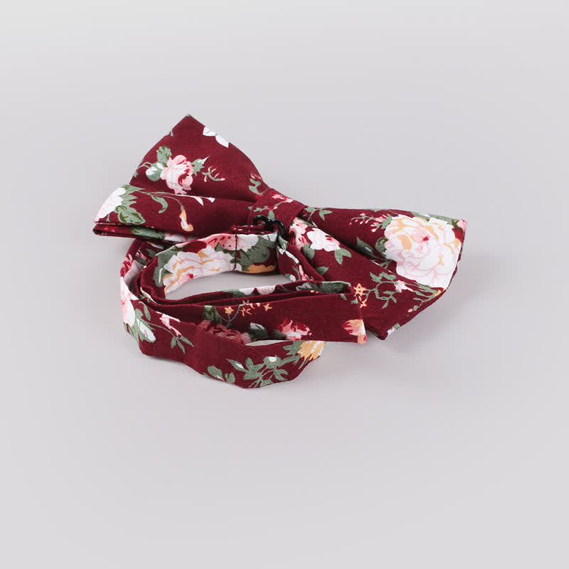 Men's Cotton Forest Floral Printing Bow Tie