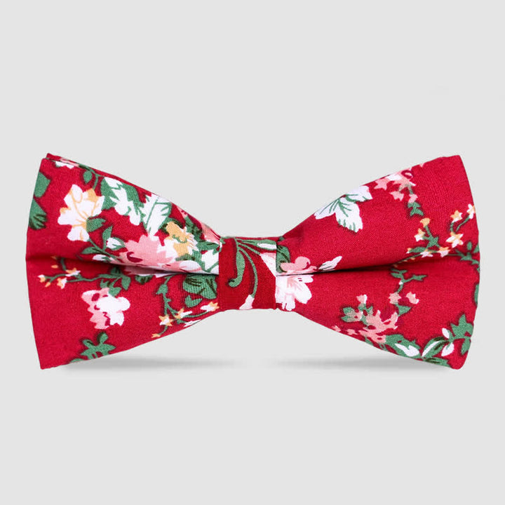 Men's Cotton Forest Floral Printing Bow Tie