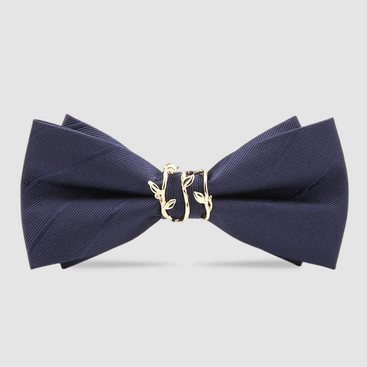 Men's Luxury Golden Vine Leaf Twill Bow Tie